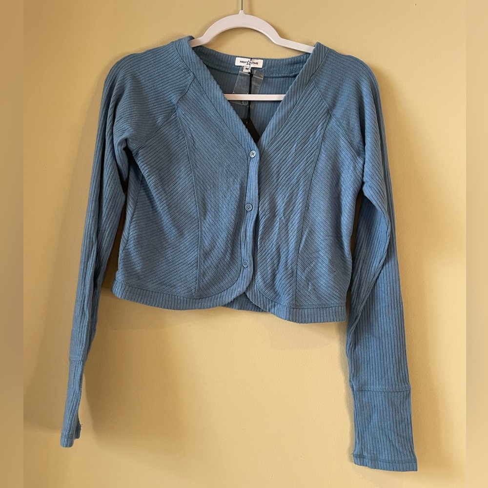 AREA STARS Ribbed cardigan top